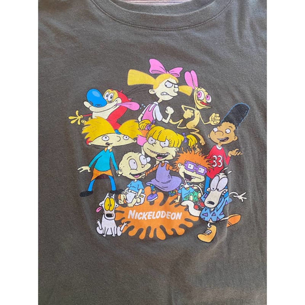 Nickelodeon 90s Character 100% Cotton Green T-shirt, Size XS